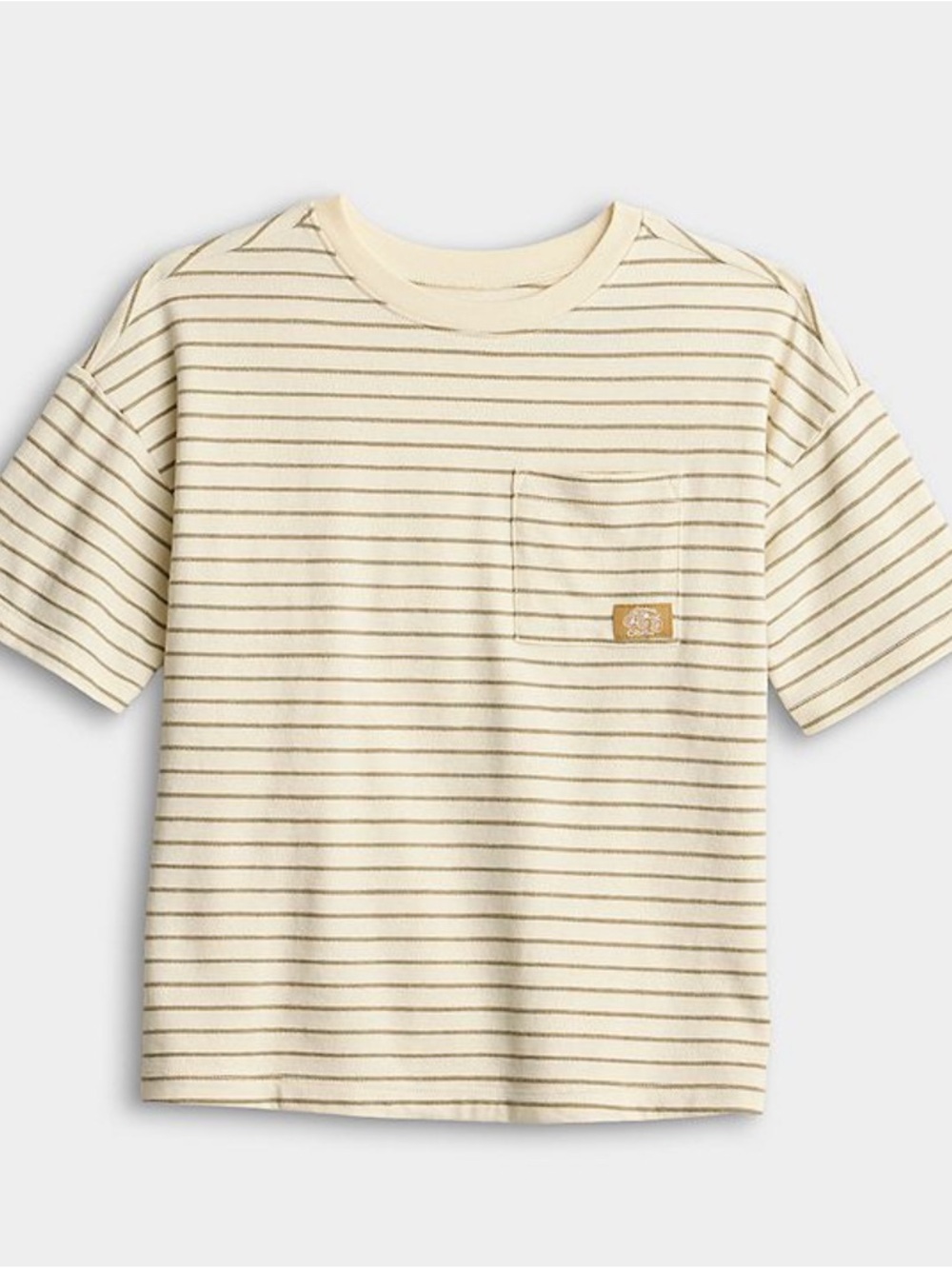 Jumping beans oversized fit Cream and Tan Striped Pocket T‑Shirt